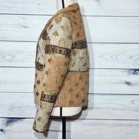 Courtenay Vintage Brown Tapestry Embroidered Blazer - Picture 3 of 8
